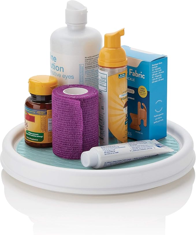 Copco 9 Inch Lazy Susan, 9-Inch, White/Aqua,5234750-NeatNest