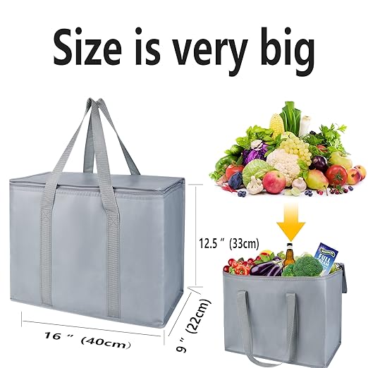 Insulated Car Trunk Organizer, Storage Collapsible Multi Compartment Car Organizer, SUV Trunk Organizer, Non Slip Bottom, Adjustable Securing Straps, Foldable Cover Grocery Shopping Bags,-NeatNest