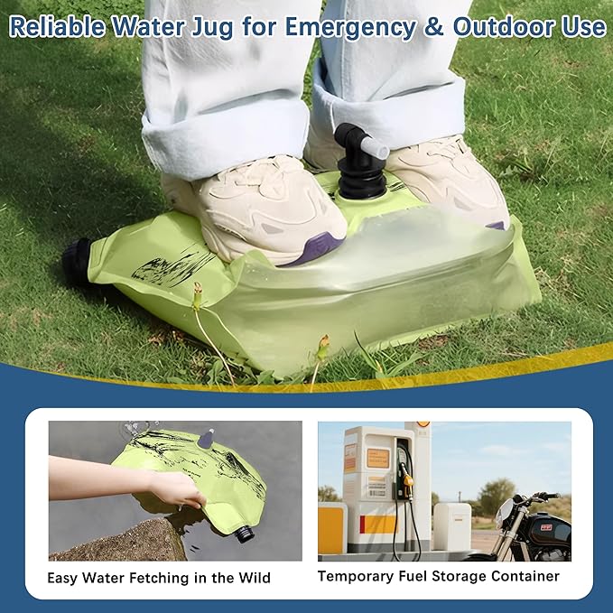Camping Water Jug 2.1 Gallon Collapsible Water Container Portable Water Bag for Travel Outdoor Hiking BPA Free Lightweight (Green (2.1 Gal), 4)-NeatNest