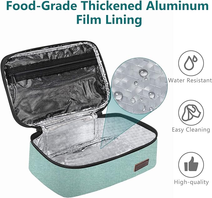 Gloppie Little Lunch Bag Small Insulated Lunch Box for Women Kids Lunchbox Mini Lunchbag Portable Cooler Bags Petty Lunch Pail Reusable Snack Container, Green-NeatNest