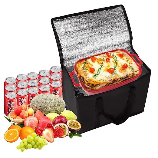 Casserole Carrier for Hot or Cold Food, Insulated Bag Lasagna Lugger Tote for Potluck Parties/Picnic/Cookouts, Fits 9"x13" Baking Dish Black Keep Food warmPans lid and Carrying case Container Heat-NeatNest