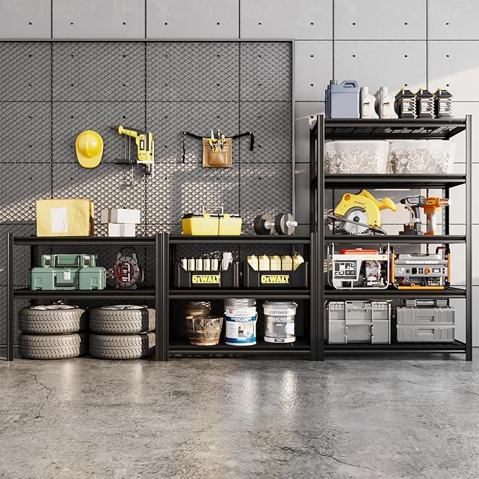 5-Tier 35" W x 15.8" D x 72" H Garage Shelving 3000LBS Storage Shelves Heavy Duty Metal Shelf Unit Adjustable Basement Industrial Storage Racks-NeatNest
