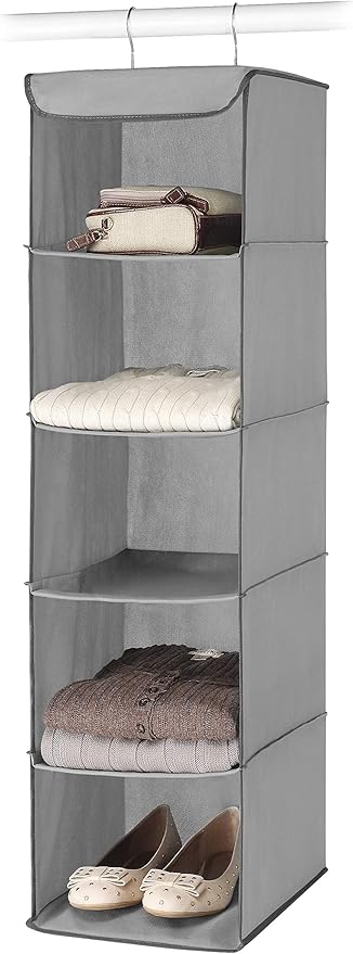 Whitmor 5 Section Closet Organizer - Hanging Shelves with Sturdy Metal Frame-NeatNest