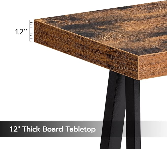 Console Table, 63" Industrial Entryway Table, Extra Long Sofa Table Behind Couch, X-Shaped Support, for Entryway, Hallway, Living Room, Rustic Brown CTHR4801Z-NeatNest