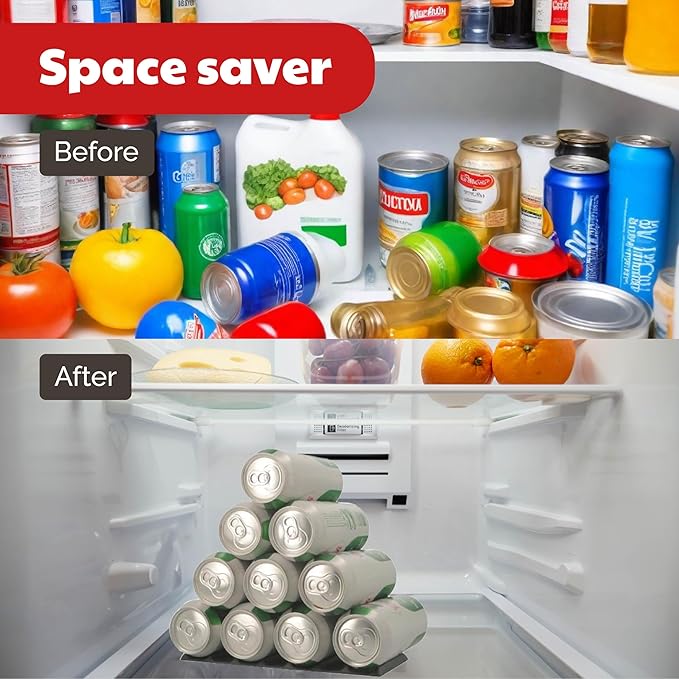 Cooks Innovations Drink Organizer for Fridge, Soda Can Refrigerator Organizers and Storage, Beer-Wine-Water Bottle Holder, Fridge Monkey - Durable Non-Slip Anti-Roll-NeatNest