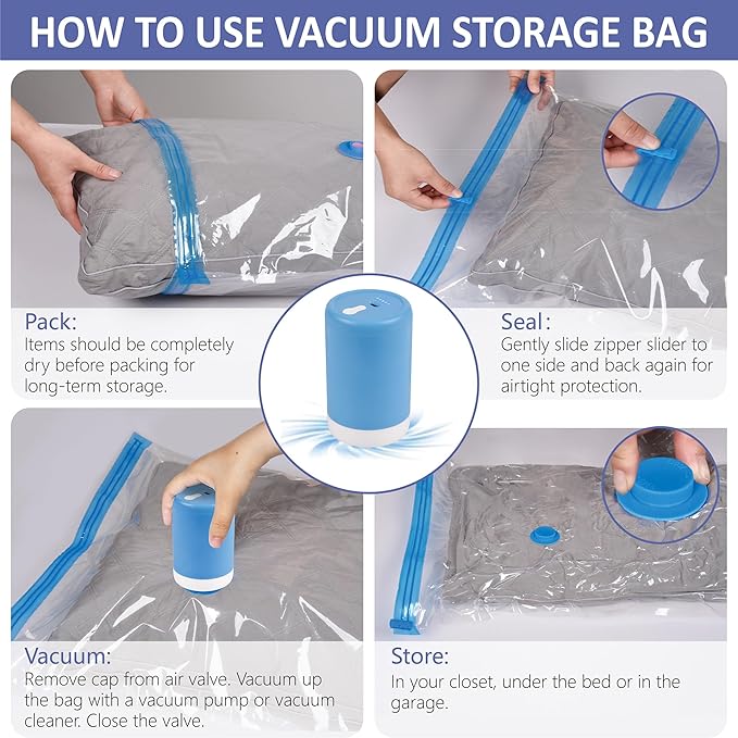 15 Pack Space Saver Storage Bags with Electric Air Pump-NeatNest