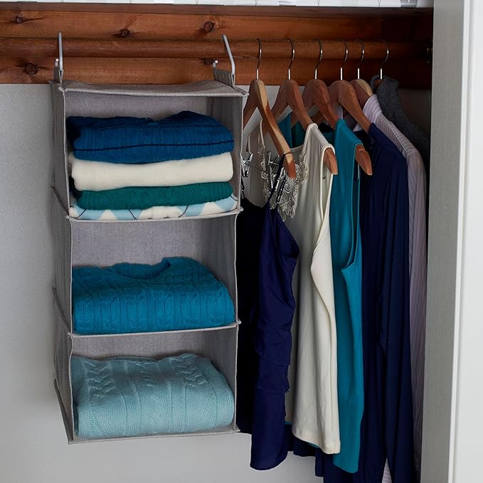 Household Essentials 3 Shelf Hanging Closet Organizer-NeatNest