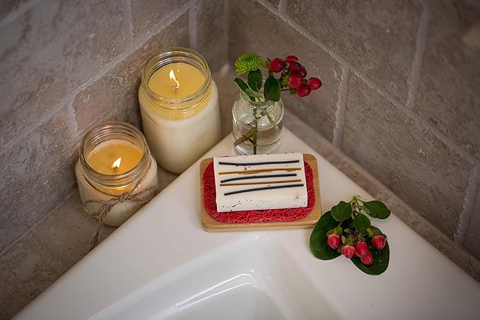 Aira Soap Saver - Soap Dish & Holder - BPA Free Shower & Bath Holder - USA - Drains Water, Circulates Air, Extends Soap Life - Easy to Clean, Fits All Sets - Lavender-NeatNest