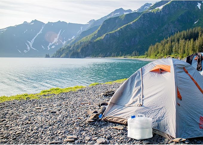 Collapsible Water Container Jug, 4×5.3 Gallon BPA Free Camping Water Storage Canteen with Spigot, for Hiking Backpack RV Outdoors & Emergency, Portable Survival Kit - Food Grade Transparent PE-NeatNest