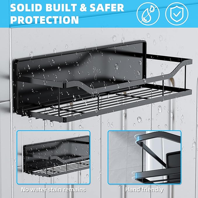 5 Pack Magnetic Shelves for Washing Machine & Refrigerator, Paper towel holder, Movable Powerful Magnetic Spice Racks with Unique Hollow Design, for Laundry Room and Kitchen Organization (Black)