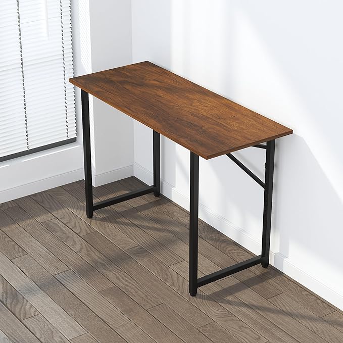 47 inch Folding Desk No Assembly Required, Writing Gaming Computer Camping Table, Home Office Desk, Mahogany-NeatNest