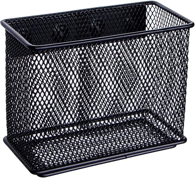 dedoot Minimalist Black Magnetic Pen Holder, 4.7x2.3x3.7inch Strong Mesh Magnetic Holder for Whiteboard Marker, Refrigerator, Locker-NeatNest