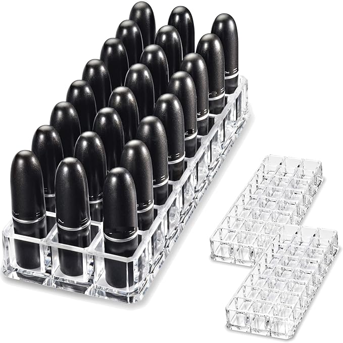 byAlegory Premium Beauty Organization Acrylic Lipstick Organizer & Beauty Container 24 Space Storage (Clear)-NeatNest
