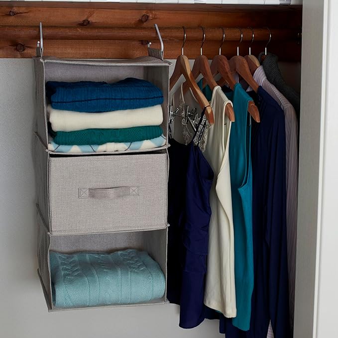 Household Essentials 3 Shelf Hanging Closet Organizer-NeatNest