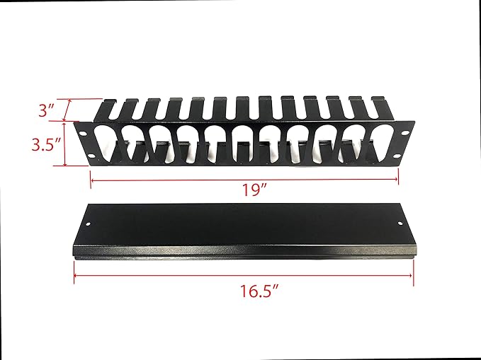 AEONS 2U Cable Management Horizontal Cable Manager Rack Mount Server Cabinet Manager Plus Cover 2-Pack