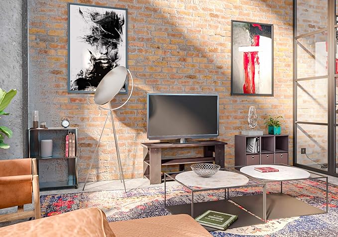 Furinno JAYA Simple Design 3-Tier Bookcase / Bookshelf / Display Rack, Plastic Tubes, Walnut-NeatNest