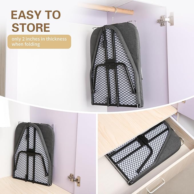 Folding Tabletop Ironing Board with Iron Rest, 31.6 x 12.5 inches, Padded Cotton Cover, Metal Mesh Panel, Mini Iron Board for Small Space and Travel,Gray