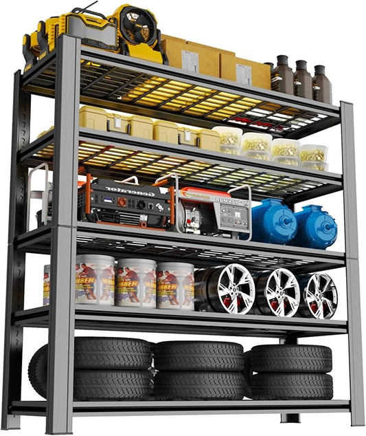 Garage Shelving,Heavy Duty 5-Tier Wire Shelving Unit - 72" H x 35.4" W x 15.7" D, 2500 lbs Load Capacity Storage Shelves,Adjustable Metal Shelves for Garage, Kitchen, and Pantry Storage-NeatNest