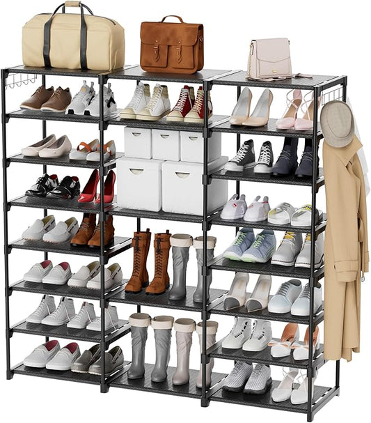 VIZUN 8 Tier Large Shoe Rack Organizer, 45-50 Pair Shoes Boots Storage, Metal Shoe Shelf Closet, Sturdy Heavy Duty Shoe Tower for Entryway Garage Living Room-NeatNest
