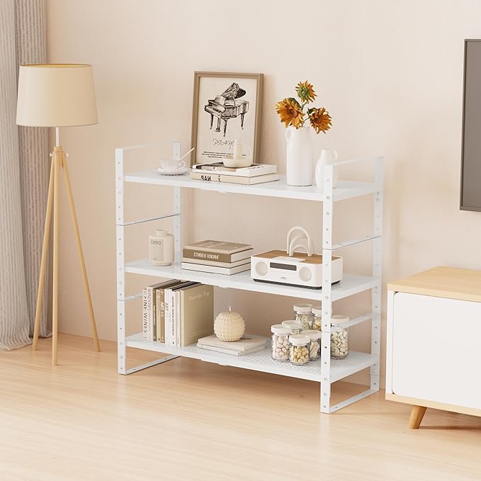 Multi-Functional Metal Shoe Rack, Space-Saving, Perfect for Entryway, Closet, Bathroom, etc. - Sturdy and Durable, High Weight Capacity(1PACK/White/Medium)-NeatNest