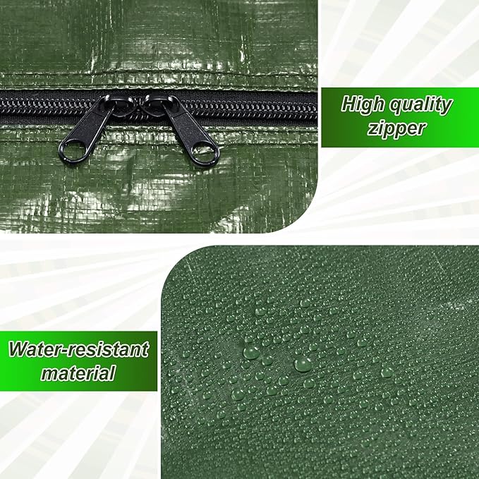 2 Pcs 66 Gallon Extra Large Moving Bags Storage Bags with Zipper and Handles Heavy Duty Duffle Bag Foldable Tote Bag for College Dorm Travel Clothes Blankets Bedding Moving(Army Green)
