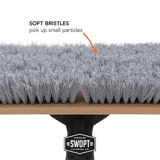 SWOPT 24” Premium Multi-Surface Push Broom Head — Indoor and Outdoor Push Broom — Cleaning Head Interchangeable with All SWOPT Cleaning Products for More Efficient Cleaning and Storage