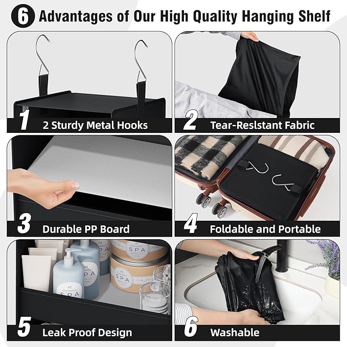 GRANNY SAYS 4-Shelf Hanging Organizer, Wall Mount, Fabric, 1-Pack-NeatNest