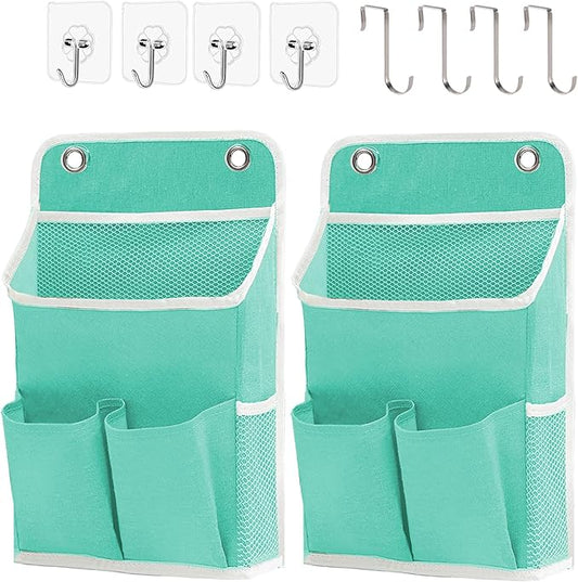 Hanging Basket for Organizing, Wall Organizer with Pockets and Over The Door Organizer，Can for Home, Closet, Office and Camper (2 Green)-NeatNest