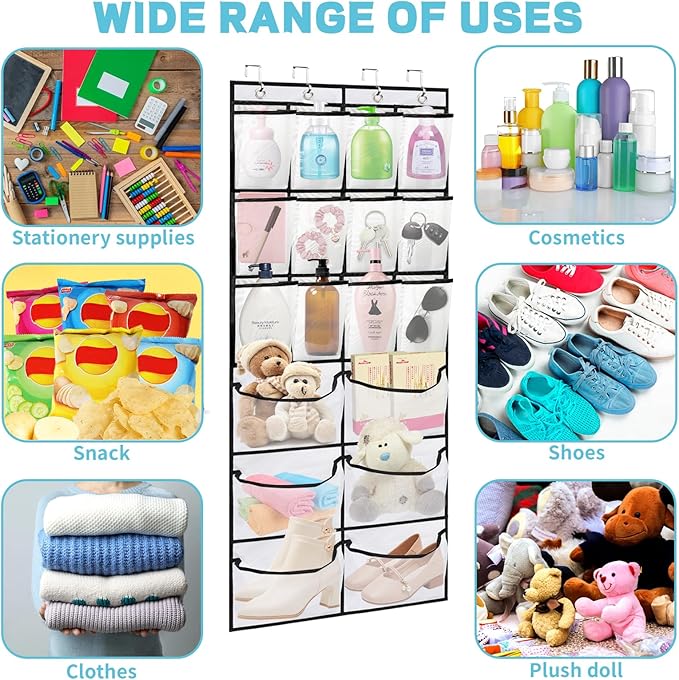 2 Packs Over the Door Shoe Organizer, 36 Large Mesh Pockets Hanging Shoe Boots Rack Holder, Closet Hanging Organizers for Storage Sneakers High Heeled Shoes Slippers (White)-NeatNest