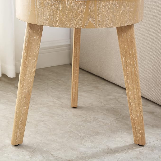 Gexpusm Round Wood End Tables for Living Room, Farmhouse Circle Side Table, Rustic Mid-Century Wooden Nightstand Bedside Table for Apartment, Easy Assembly (Only End Table, 16" Dx16 Wx18 H)