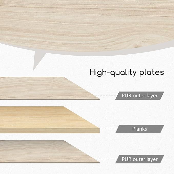 Jerry & Maggie Desktop Organizer Office Storage Rack Adjustable Wood Display Shelf Free Style Double H, Multi-Functional Mini Bookshelf for Desk Natural Stand (White Wood Tone)-NeatNest