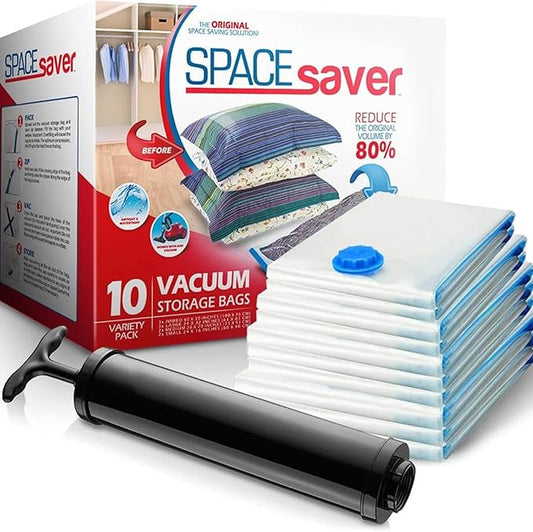 15-Pack Variety Vacuum Storage Bags for Comforters, Blankets & Clothes – Vacuum Sealed Compression Bags with Hand Pump – Space Saver Storage Bags for Bedding,Travel & Organization (3S, 4M, 4L & 4XL)-NeatNest