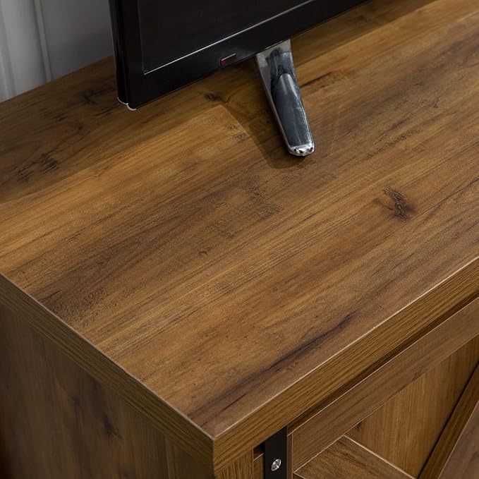 GAZHOME Modern Farmhouse TV Stand with Sliding Barn Doors, Media Entertainment Center Console Table for TVs up to 65”,2-Tier Large Storage Cabinets,Rustic TV Stand for Living Room Bedroom,Brown-NeatNest