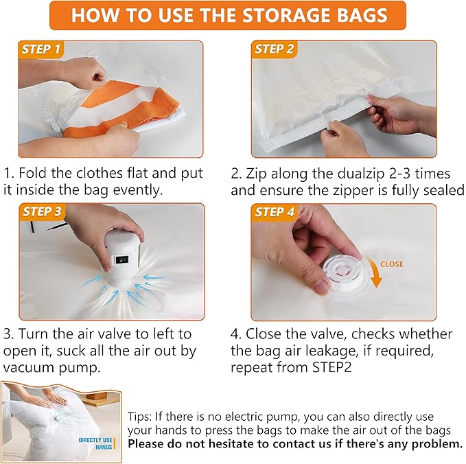 Vacuum Seal Bags for Clothing, Upgraded 16 Pack(4 Jumbo/4 Large/4 Medium/4 Small Vacuum Storage Bags) Space Saver Vaccine Sealed Storage Bag for Travel Blankets Bedding Luggage Comforters-NeatNest