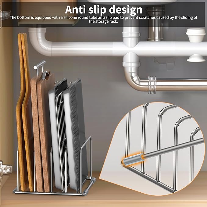 Cutting Board Stand, Cutting Board Rack, Cutting Board Organizer Stainless Steel, Cutting Board Holder for Countertop, Chopping Board Holder (1 Pack)-NeatNest