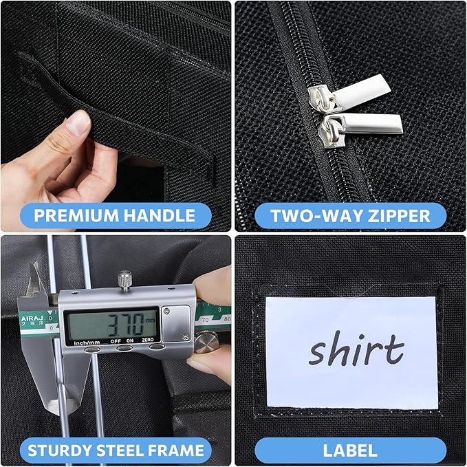 3Pack Foldable Storage Bins - Frame Storage Box Linen Fabric Stackable Clothes Container Organizer with Clear Window & Carry Handles Large Capacity (Extra Large-100L, Black)-NeatNest