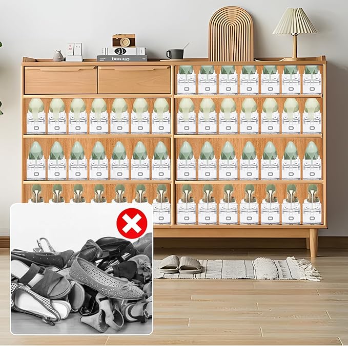 Clear Shoe Slot Organizer, 12 Pack Adjustable Shoe Slots Organizer for Closet Clear Shoe Stackers Shoe Rack Holder Shoe Space Savers for a Pair of Shoes-NeatNest