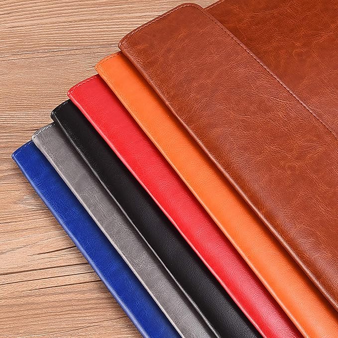 Enyuwlcm PU Leather A4 File Folder Document Holder Envelope Folder Case with Snap Closure for Receipt Contract Gray