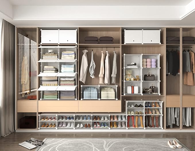 HOMIDEC Shoe Rack, 8 Tier Shoe Storage Cabinet 32 Pair Plastic Shoe Shelves Organizer for Closet Hallway Bedroom Entryway-NeatNest