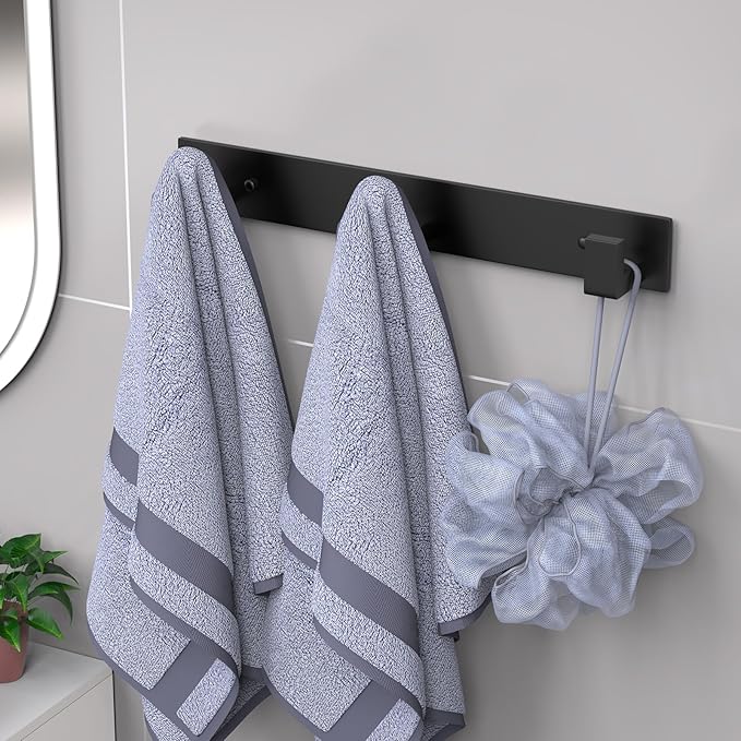 PMMASTO Coat Rack Wall Mount, Coat Hooks Wall Hooks for Hanging, Stainless Steel Coat Hanger Towel Hooks for Bathrooms, Coat Rack Hat Rack (Black 3 Hooks, 1 Pack)-NeatNest