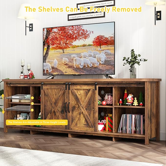80 INCH Farmhouse TV Stands for 90inch TV-NeatNest