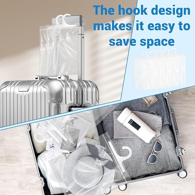 24 Pcs Hanging Storage Bags, Reusable Clear Hanging Bags, Hook Hanging Bags for Classroom, Library, Pharmacy, Armoire, Bathroom(10'' x 12.5'')-NeatNest