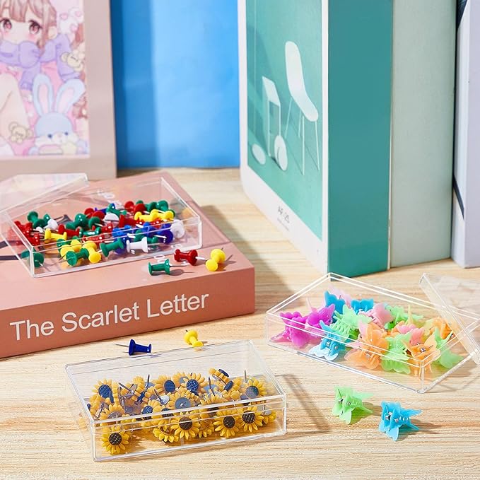 Blulu 8 Pieces Clear Acrylic Plastic Jewelry Box Mini Storage Box Mini Cube Containers with Lids for Candy Pill and Tiny Jewelry(Rectangle,4.3 x 2.7 x 1 Inch)-NeatNest