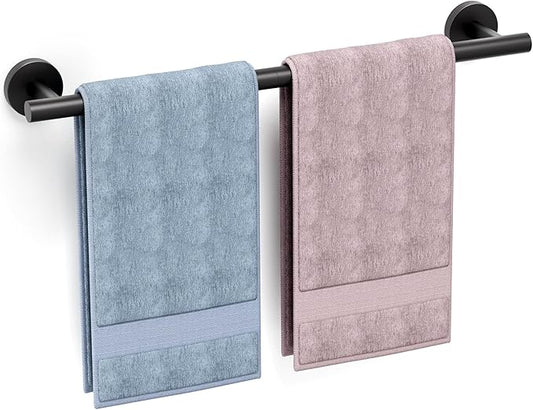 Matte Black Towel Bar, 18 Inch Towel Racks for Bathroom Wall Mounted, SUS304 Stainless Steel Bathroom Towel Holder, Total Length 20.4 Inch Towel Bars