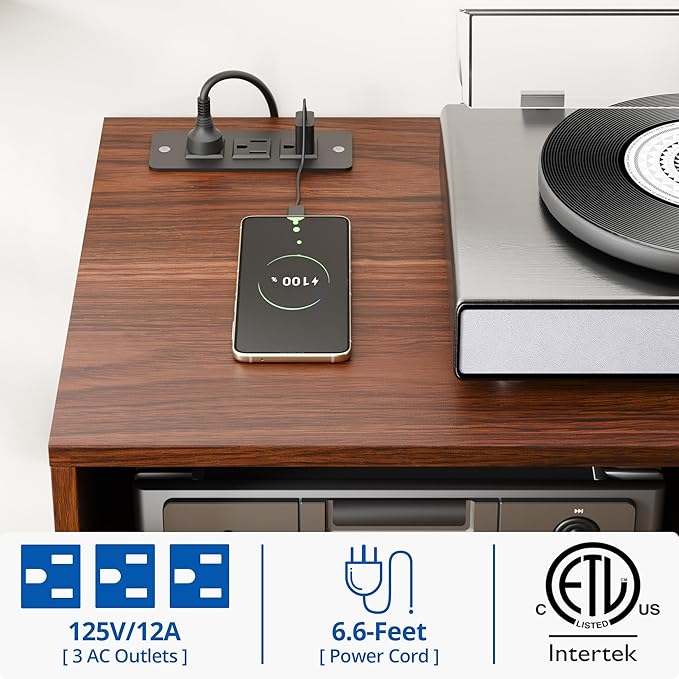 Cozy Castle TV Stand for 48 Inch TV, Mid Century Modern Entertainment Center with Storage Cabinet, TV Media Console for Living Room, Bedroom, Dark Brown-NeatNest