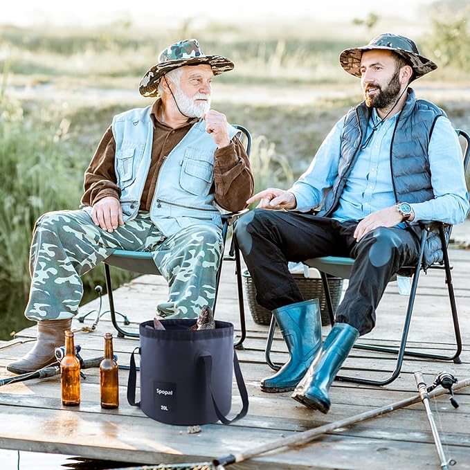 Collapsible Bucket with Handle 20L, Multifunctional Folding Water Container for Camping, Hiking, Traveling, Fishing, Laundry, Gardening, Waterproof, Durable, Lightweight-NeatNest
