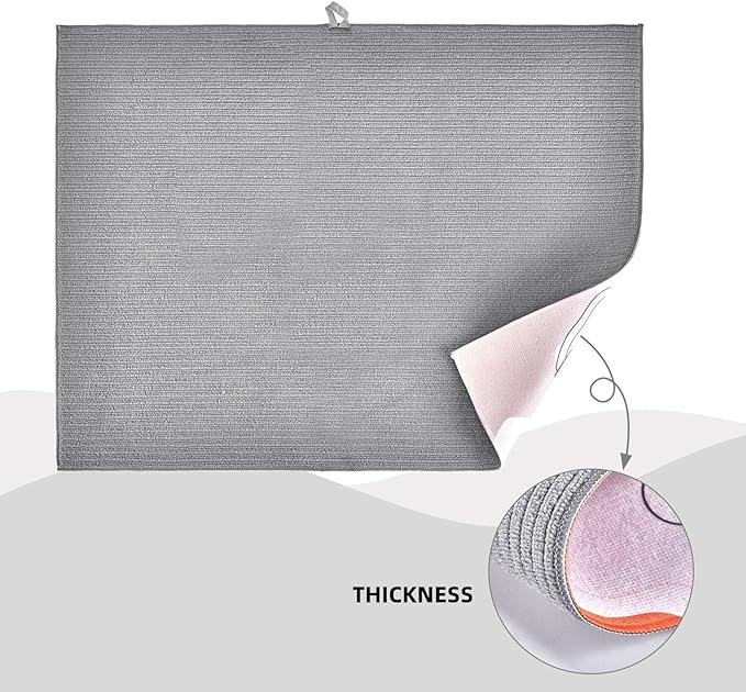 Cute Pink Flamingo Dish Drying Mat For Kitchen Counter, Super Absorbent Microfiber Dish Drying Pad, Kitchen Gadgets For Easy Clean Multi-Use Large 18"x24"-NeatNest