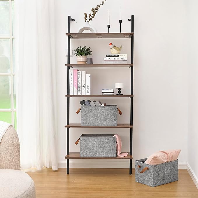 GRANNY SAYS Storage Baskets for Shelves, Closet Organizer Bins, Clothes Storage Bins with Metal Frame, Large Baskets for Organizing and Storage, Collapsible, Gray, 2-Pack-NeatNest