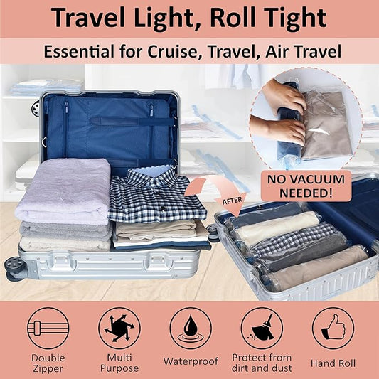 Compression Bags for Travel - Travel Essentials - 20 Pack Space Saver Bags - No Vacuum Needed - Compression Packing Bags for Cruise Accessories-NeatNest