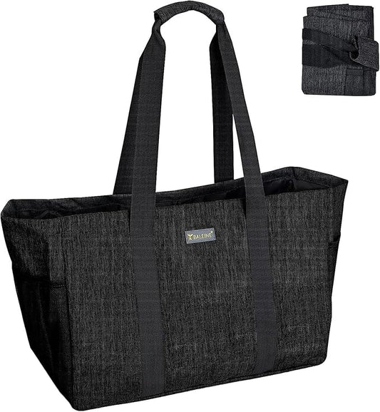 BALEINE Soft 9 Gallon Extra Large Utility Tote, Foldable Reusable Storage Bag (Charcoal Black)-NeatNest